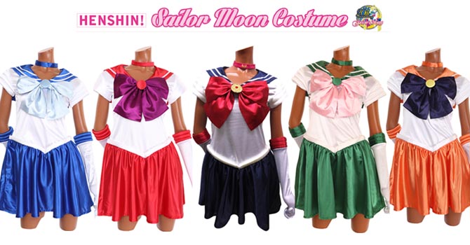 Official Sailor Moon Costumes HENSHIN! Narikiri Costume Premium Bandai