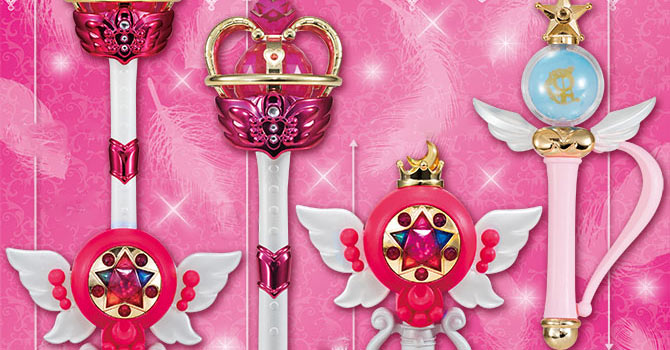 Set of 5 BANDAI Sailor Moon Crystal Stick & Rod Gashapon Keychain